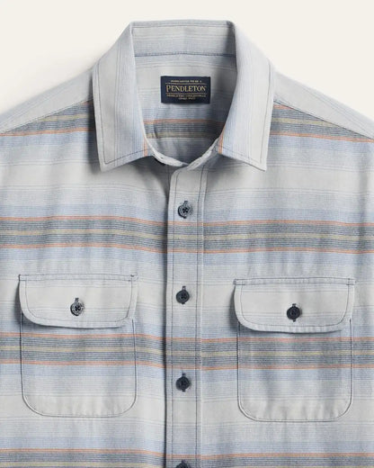 MEN'S STRIPE BEACH SHACK COTTON SHIRT