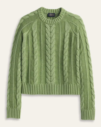 WOMEN'S COTTON CABLE SWEATER