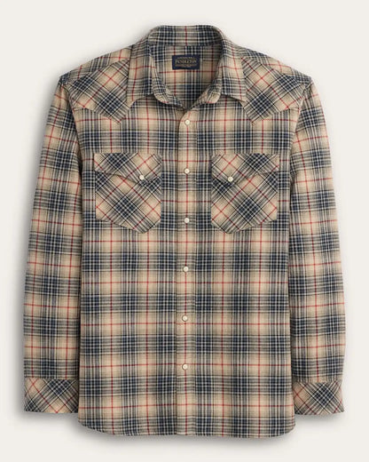 MEN'S PLAID SNAP-FRONT WYATT COTTON SHIRT