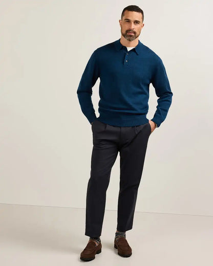 MEN'S MERINO POLO SWEATER