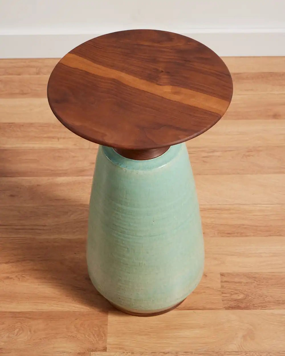 HANDMADE STONEWARE & WOOD COCKTAIL TABLE