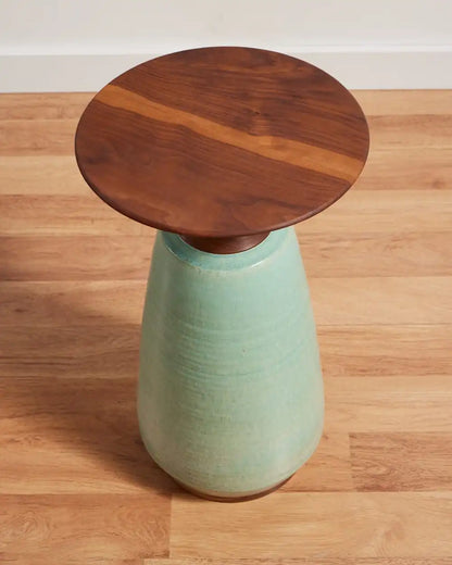 HANDMADE STONEWARE & WOOD COCKTAIL TABLE