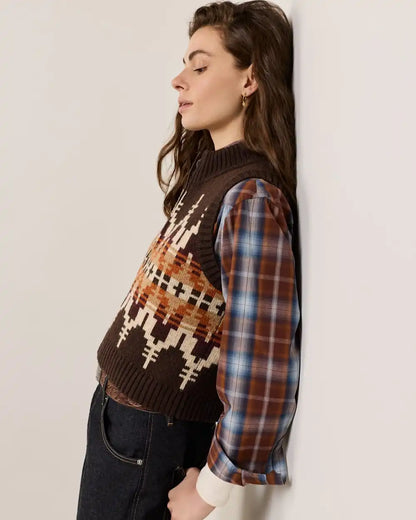 WOMEN'S GRAPHIC SHETLAND COLLECTION ZIP VEST
