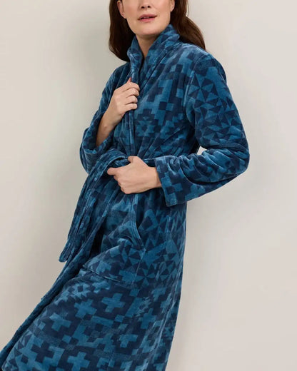 WOMEN'S BLUE RIDGE COTTON TERRY VELOUR BATHROBE