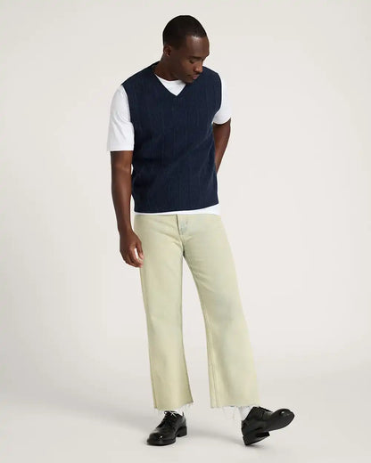 MEN'S MIXED STITCH MERINO SWEATER VEST