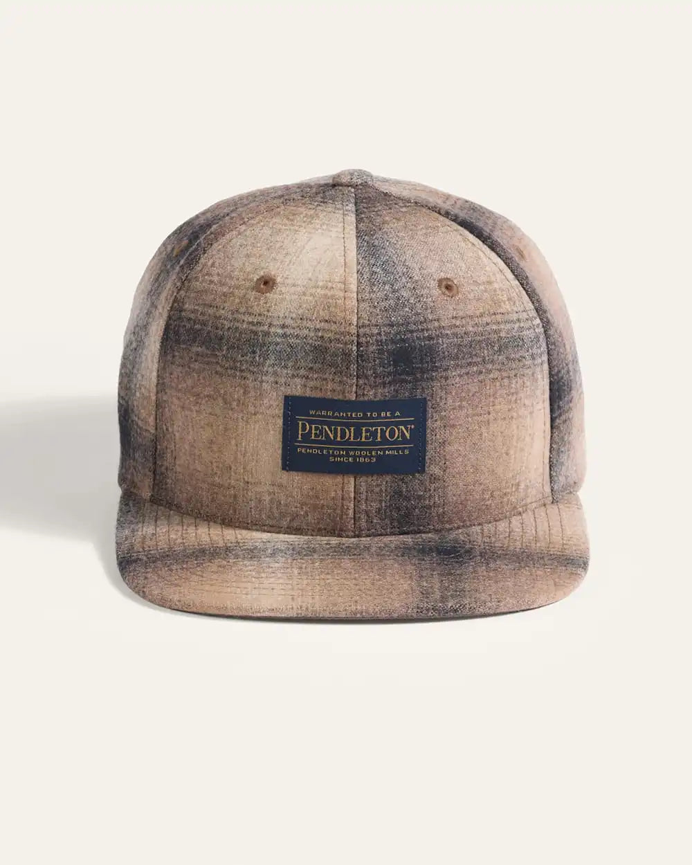 PLAID FLAT BRIM HAT