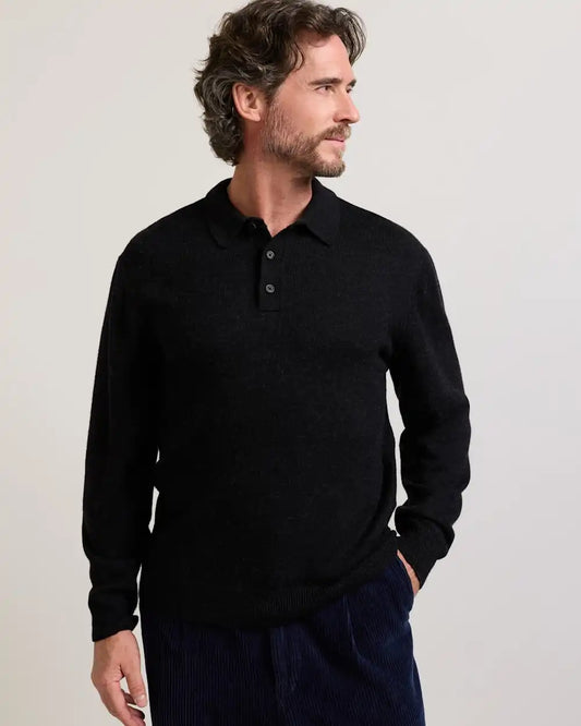 MEN'S MERINO POLO SWEATER