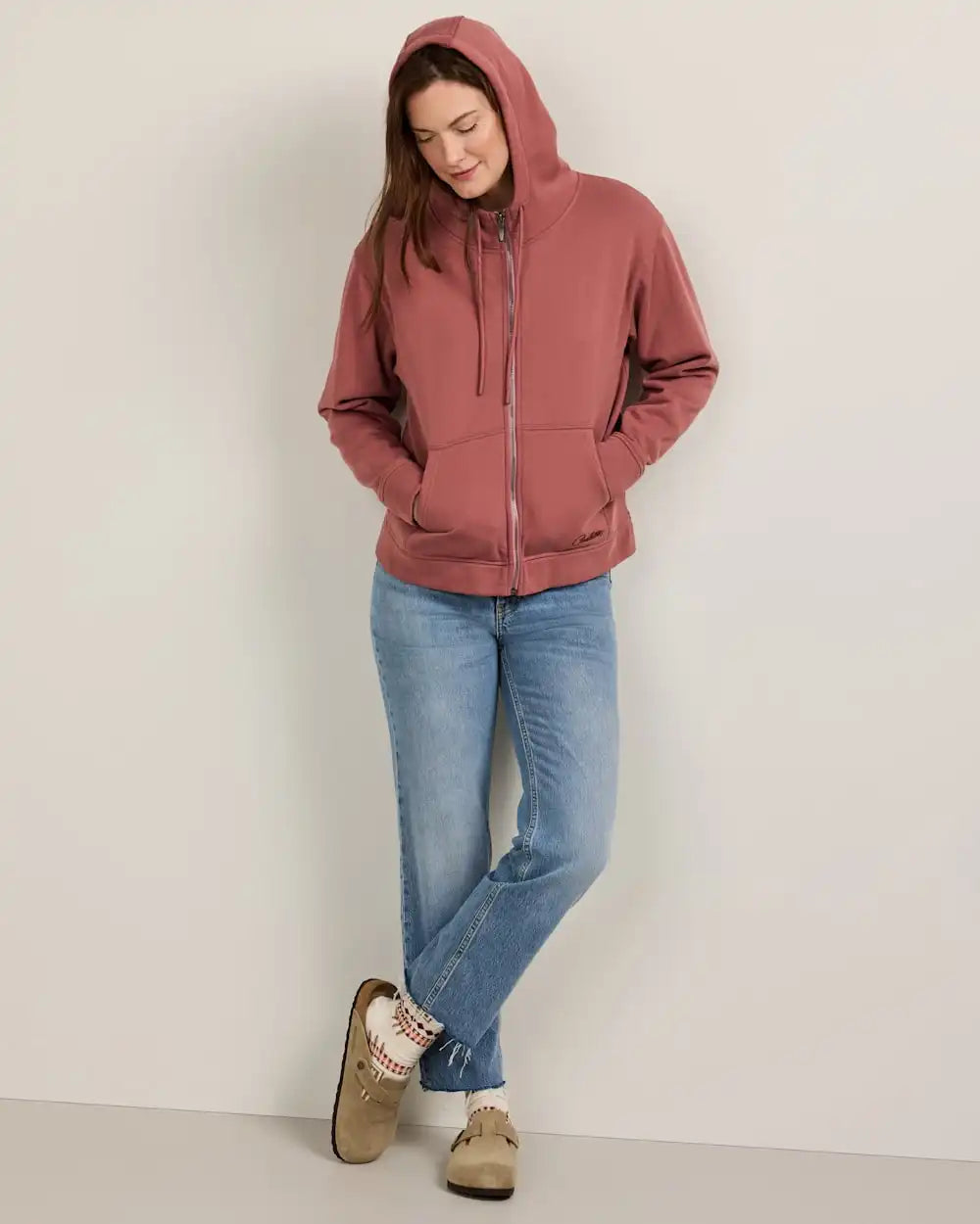 WOMEN'S EMBROIDERED GRAPHIC ZIP HOODIE