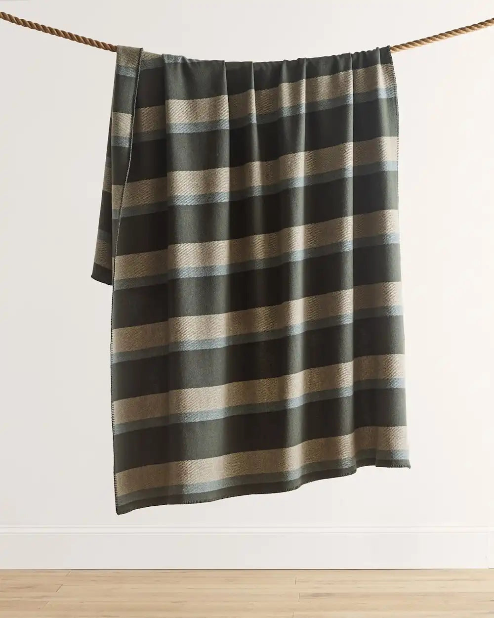 ECO-WISE WOOL PLAID/STRIPE BLANKET