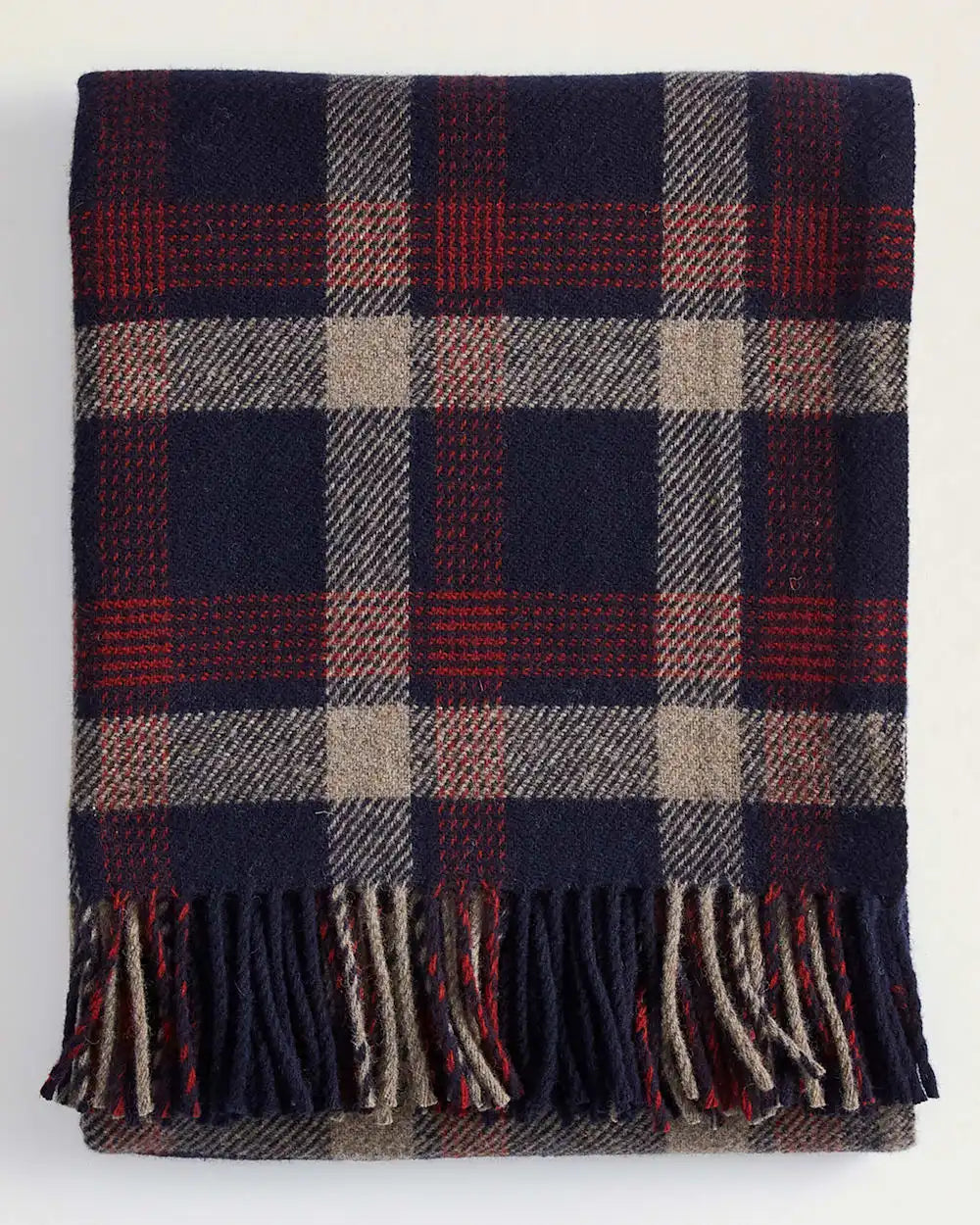 ECO-WISE WOOL FRINGED THROW