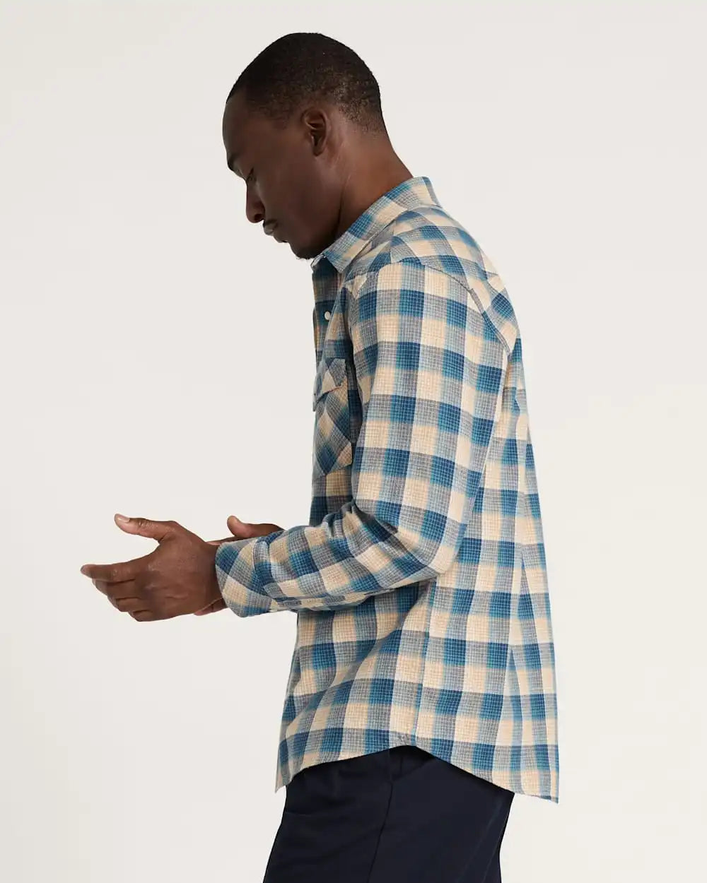 MEN'S PLAID SNAP-FRONT WYATT COTTON SHIRT