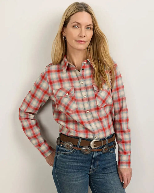 WOMEN'S PLAID WOOL GAMBLER SHIRT