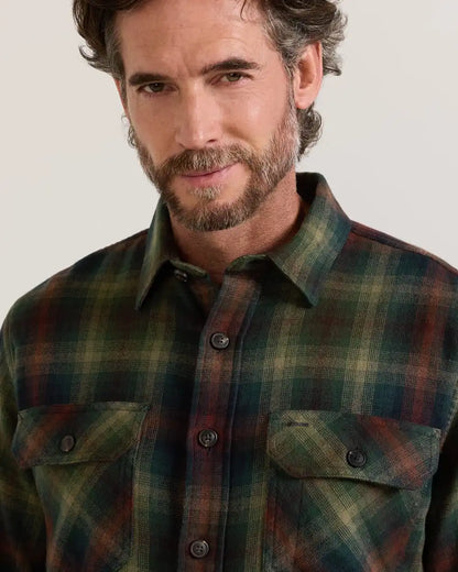 MEN'S PLAID BURNSIDE COTTON FLANNEL SHIRT