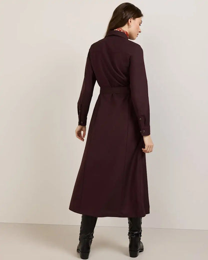 WOMEN'S WORSTED WOOL SHIRT DRESS