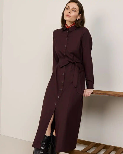 WOMEN'S WORSTED WOOL SHIRT DRESS