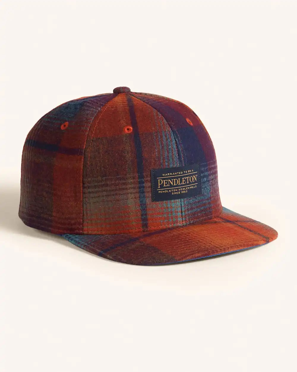 PLAID FLAT BRIM HAT