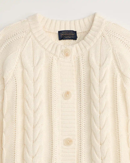 WOMEN'S COTTON CABLE CARDIGAN