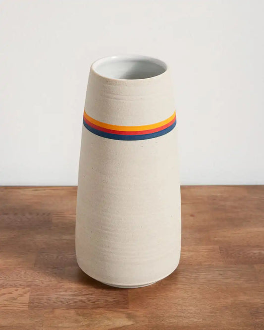 HANDMADE STONEWARE & WOOD STEM VASE