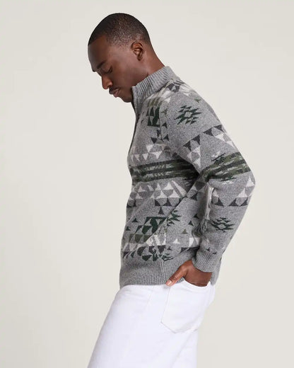 MEN'S AUTUMN BIRCH LAMBSWOOL QUARTER-ZIP SWEATER