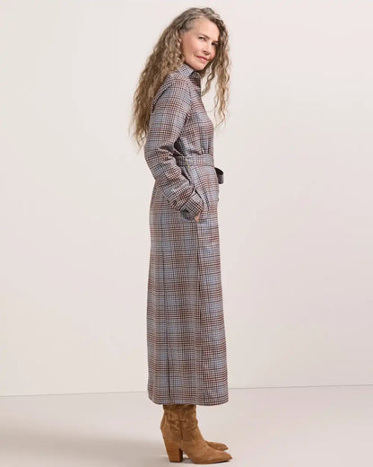 WOMEN'S PLAID WORSTED WOOL SHIRT DRESS