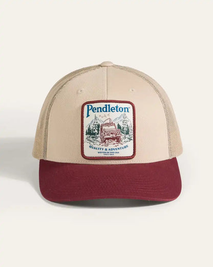 ADVENTURE LOGO FIVE PANEL TRUCKER HAT
