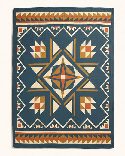QUILTED STAR COTTON MATELASSE COVERLET SET