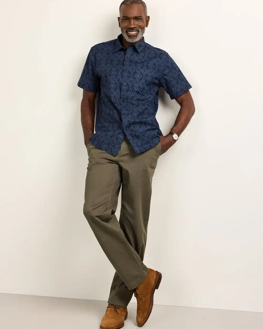 MEN'S SHORT-SLEEVE SHORELINE COTTON SHIRT