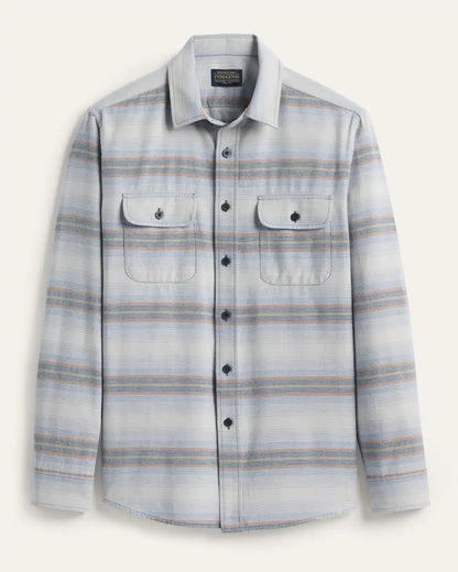 MEN'S STRIPE BEACH SHACK COTTON SHIRT