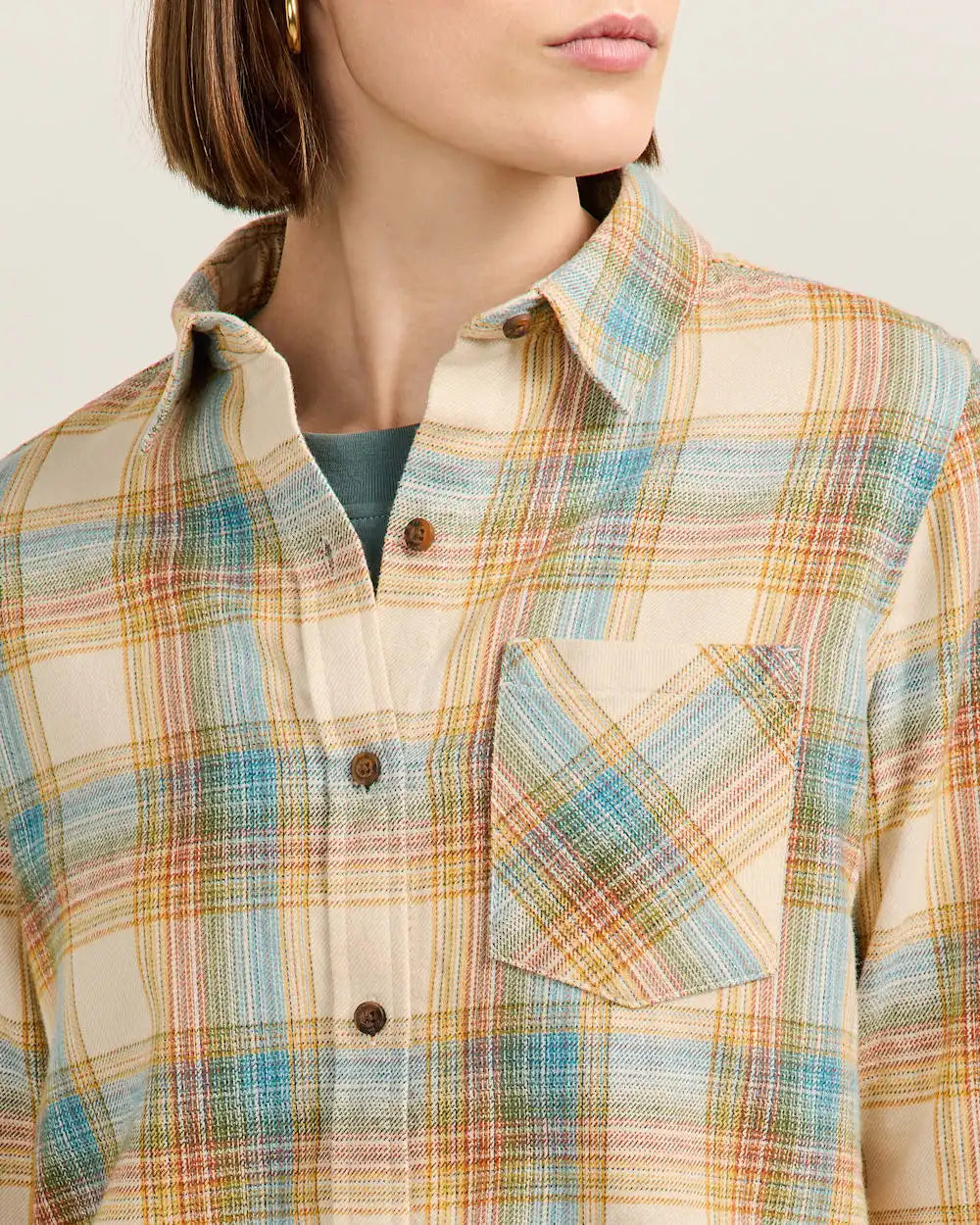 WOMEN'S PLAID COTTON FLANNEL RELAXED SHIRT