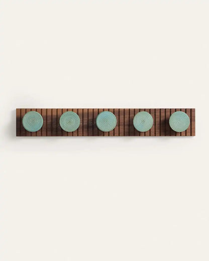 HANDMADE STONEWARE & WOOD COAT HANGER