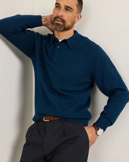 MEN'S MERINO POLO SWEATER