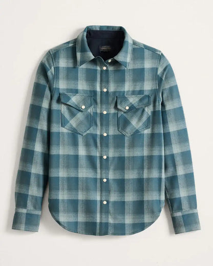 WOMEN'S PLAID WOOL GAMBLER SHIRT