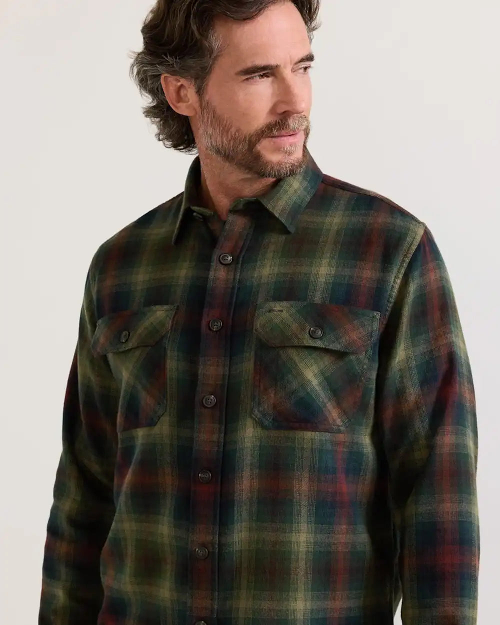 MEN'S PLAID BURNSIDE COTTON FLANNEL SHIRT