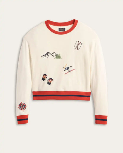WOMEN'S SKI GRAPHIC FRENCH TERRY PULLOVER