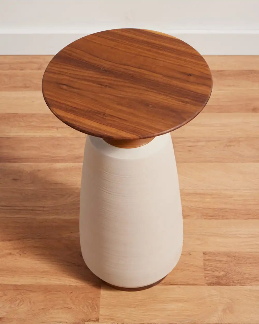 HANDMADE STONEWARE & WOOD COCKTAIL TABLE
