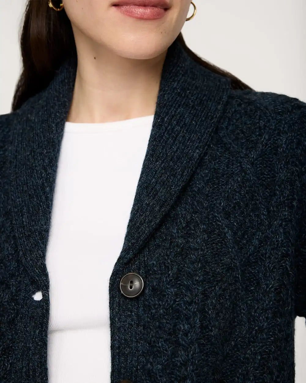 WOMEN'S FISHERMAN WOOL CARDIGAN