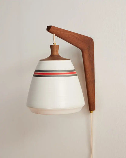 HANDMADE STONEWARE & WOOD SCONCE