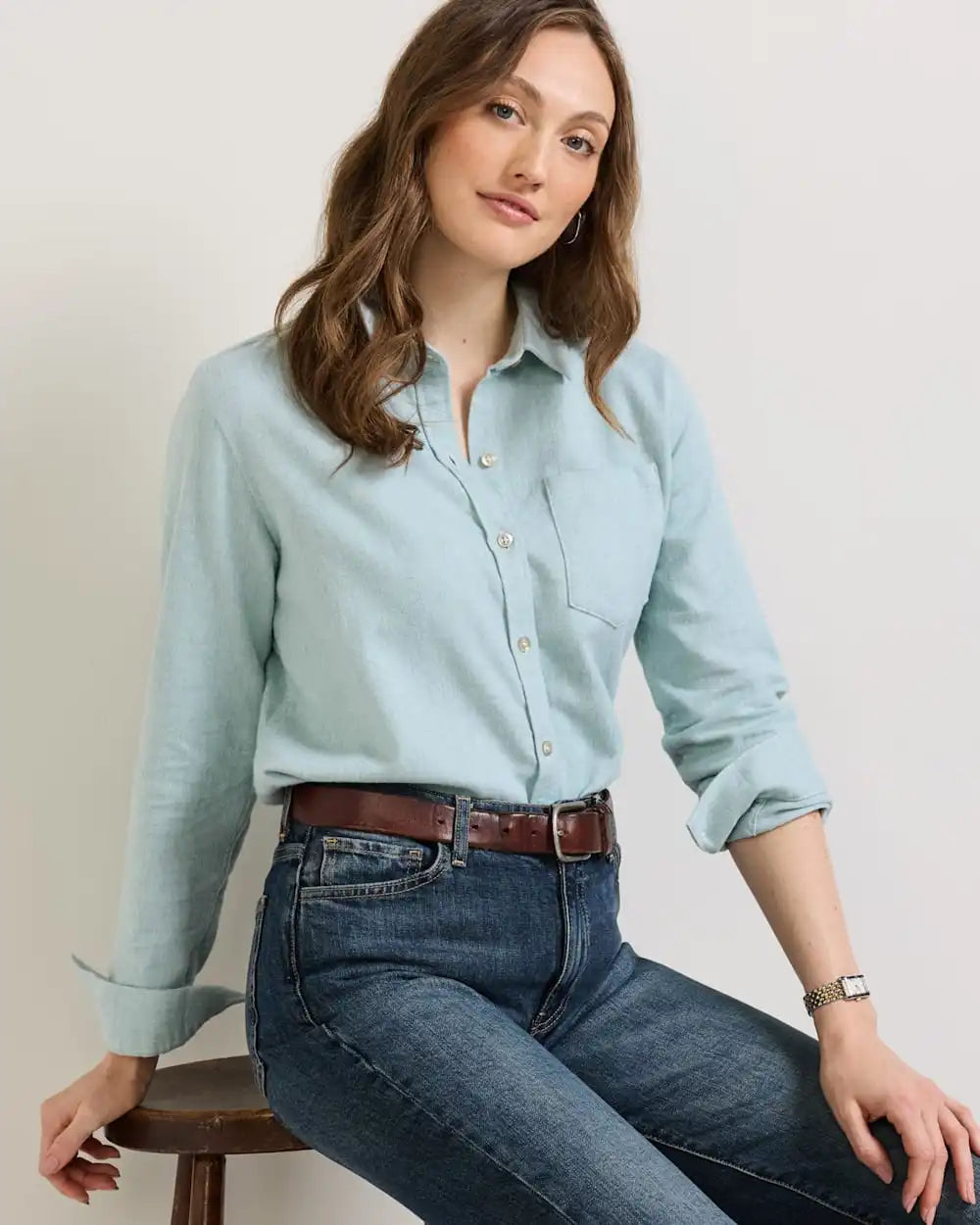 WOMEN'S COTTON FLANNEL RELAXED SHIRT