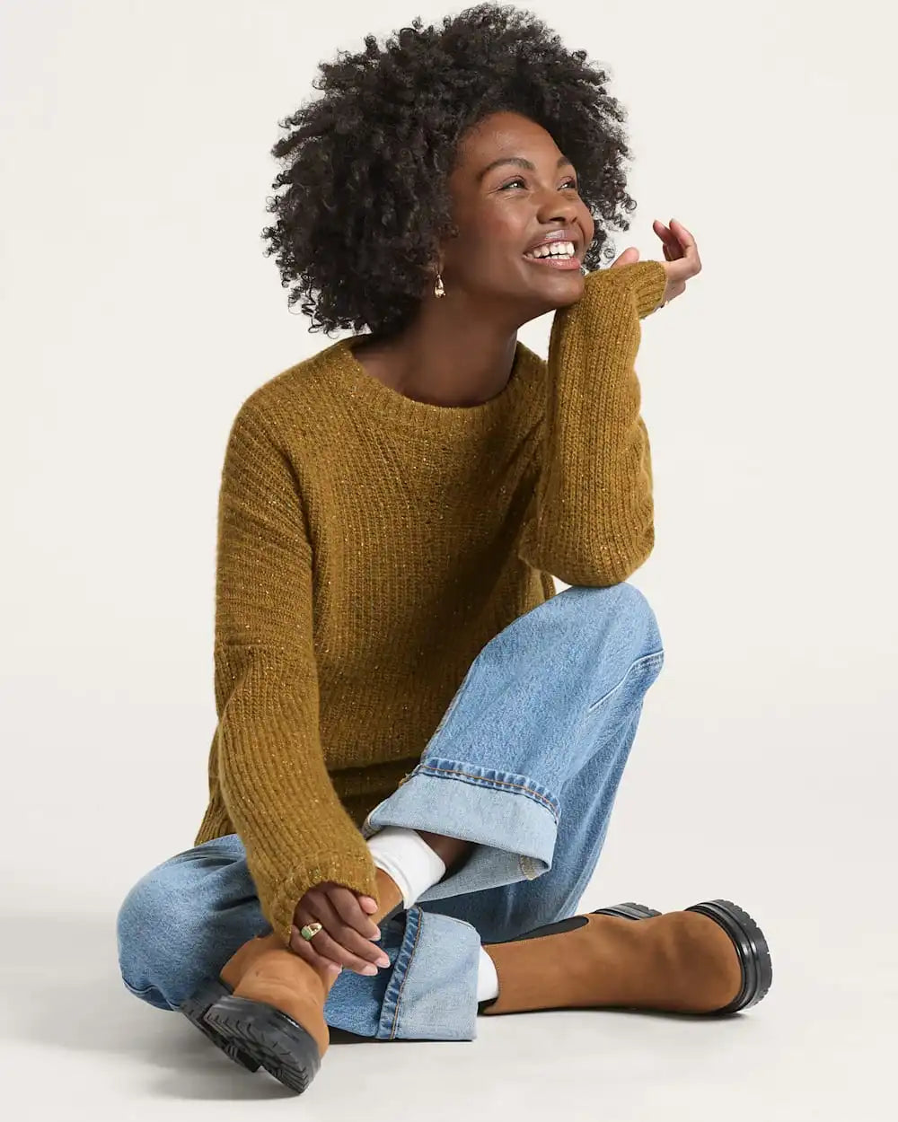 WOMEN'S DONEGAL EYELET SWEATER