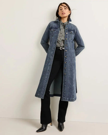 WOMEN'S DENIM MIDI SHIRT DRESS