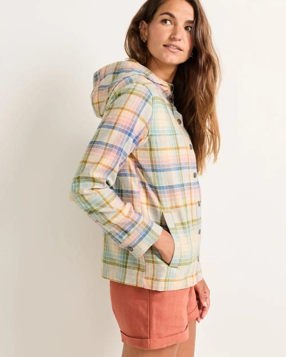 WOMEN'S PLAID TRAILSIDE WOOL HOODIE