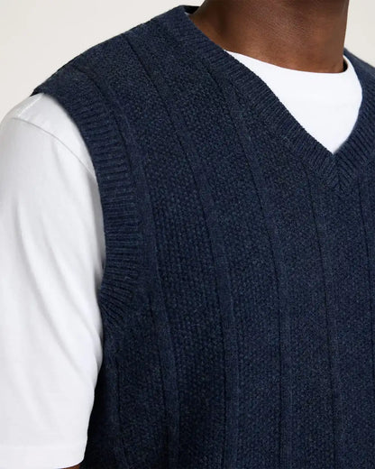 MEN'S MIXED STITCH MERINO SWEATER VEST
