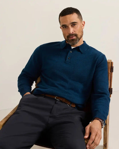 MEN'S MERINO POLO SWEATER