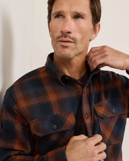 MEN'S PLAID BURNSIDE COTTON FLANNEL SHIRT