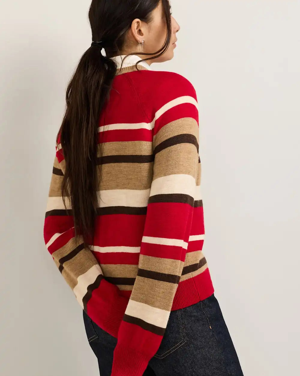 WOMEN'S MERINO MULTI STRIPE SWEATER