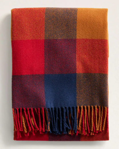 ECO-WISE WOOL FRINGED THROW