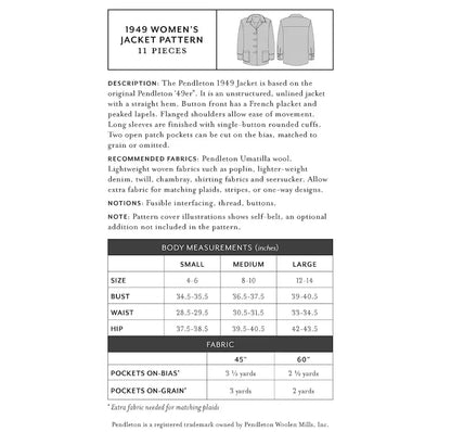 WOMEN'S 1949 JACKET PATTERN