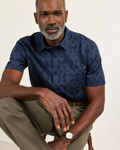 MEN'S SHORT-SLEEVE SHORELINE COTTON SHIRT