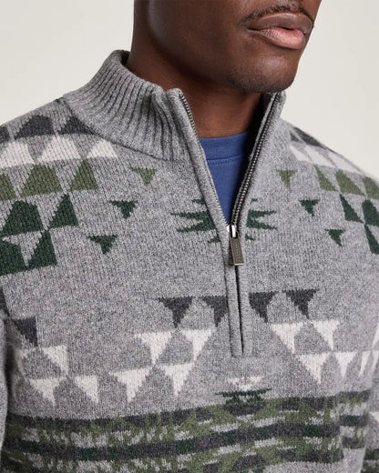 MEN'S AUTUMN BIRCH LAMBSWOOL QUARTER-ZIP SWEATER