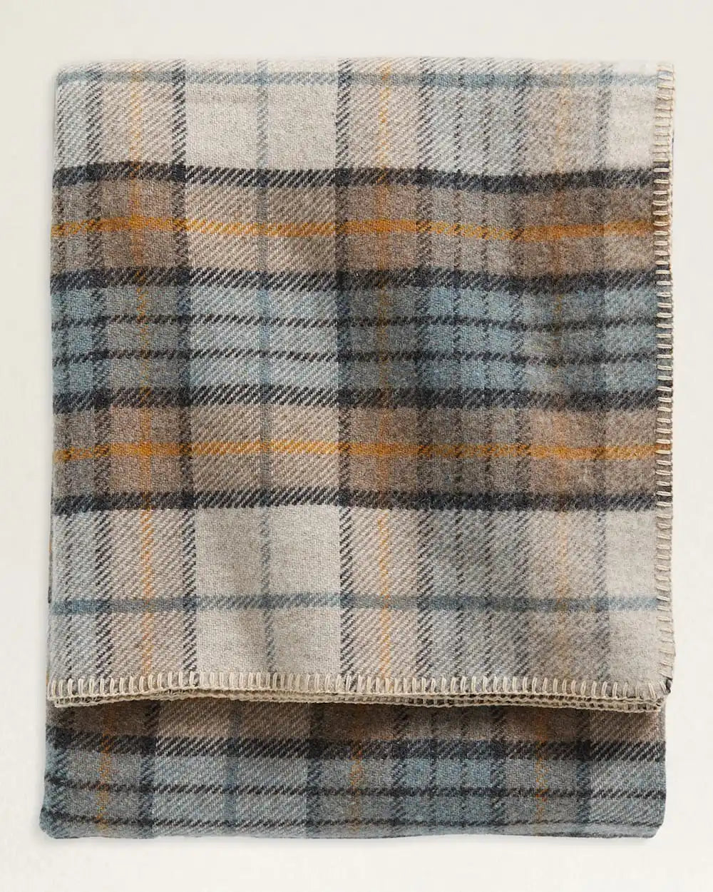 ECO-WISE WOOL PLAID/STRIPE BLANKET